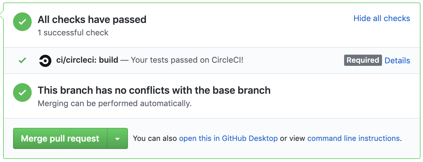 Passing checks in GitHub