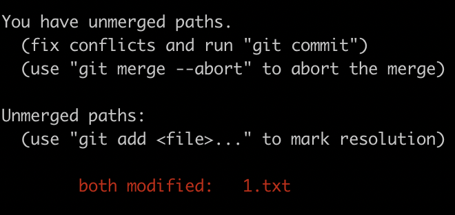 Output of running git status